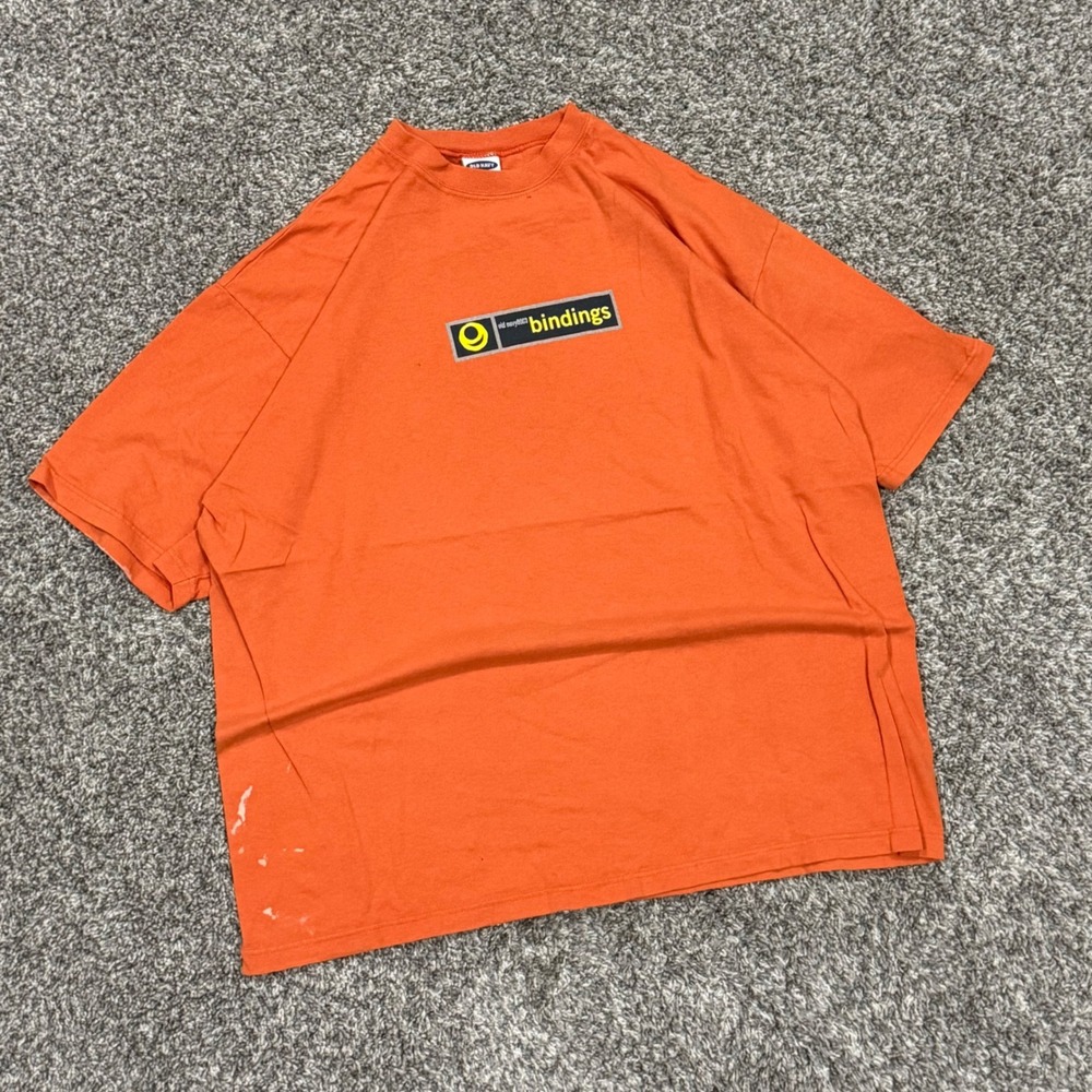 Vintage 90s Old Navy Bindings Graphic T-Shirt Mens L Made in USA Distressed Y2K